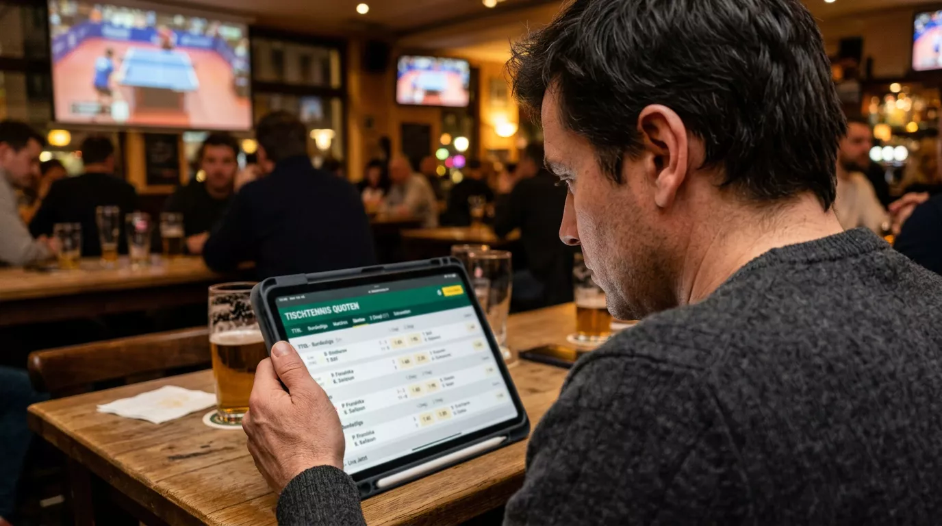 Person prüft auf dem Tablet eine einfache Quotenübersicht