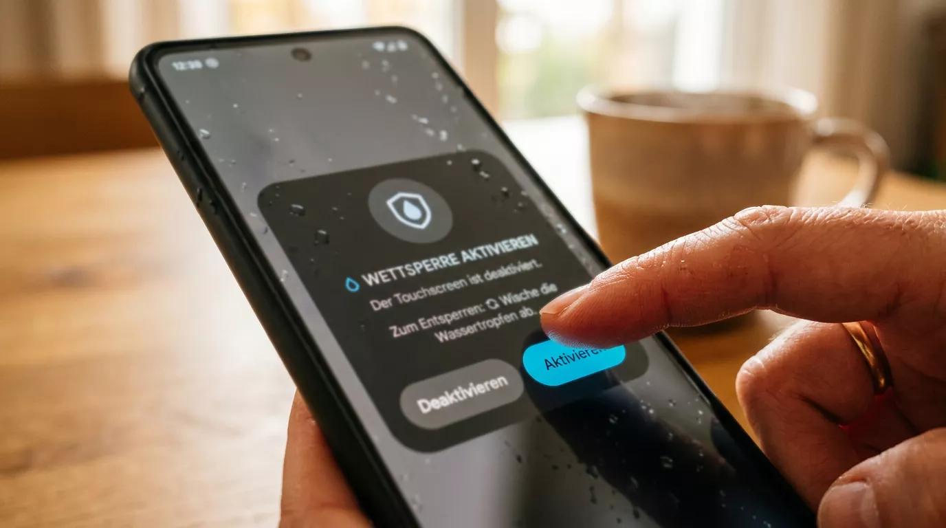 Smartphone zeigt eine schlichte Übersicht von Schutzeinstellungen