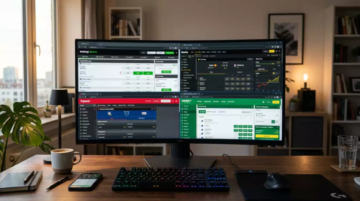Mehrere Wettoberflächen nebeneinander auf einem Desktop-Bildschirm