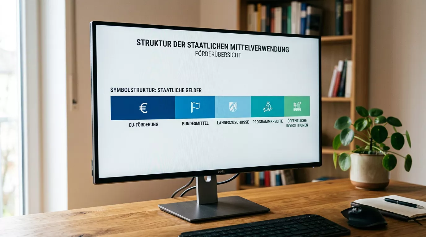 Symbolische Darstellung öffentlicher Mittel als saubere Balkenform