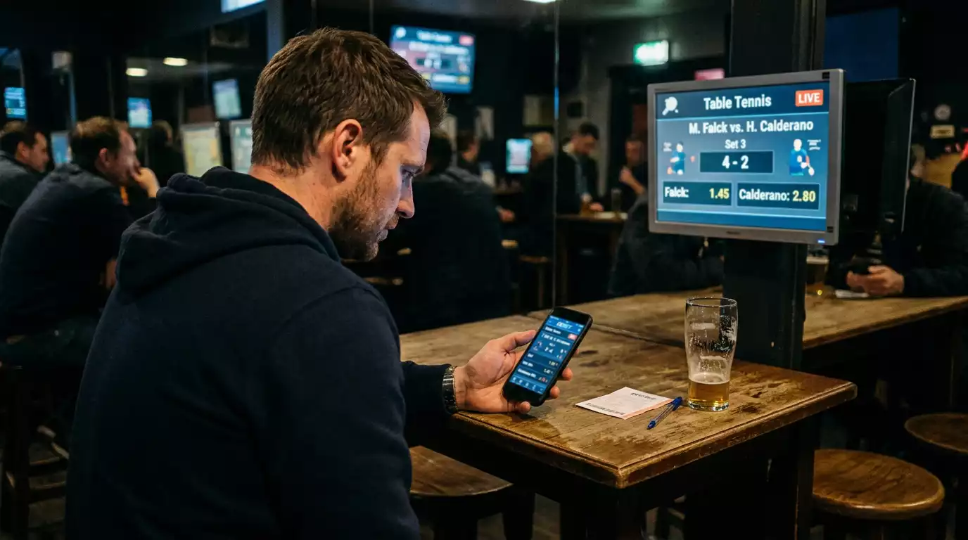 Person blickt konzentriert zwischen Bildschirm und Smartphone hin und her