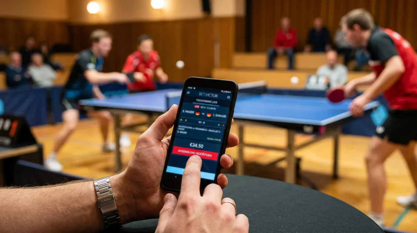 Cash-Out-Funktion einer Live-Wette beim Tischtennis im richtigen Moment nutzen