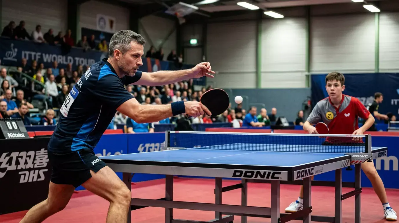 Tischtennisspieler als klarer Favorit gegen einen Aussenseiter im Kontext einer Handicap-Wette