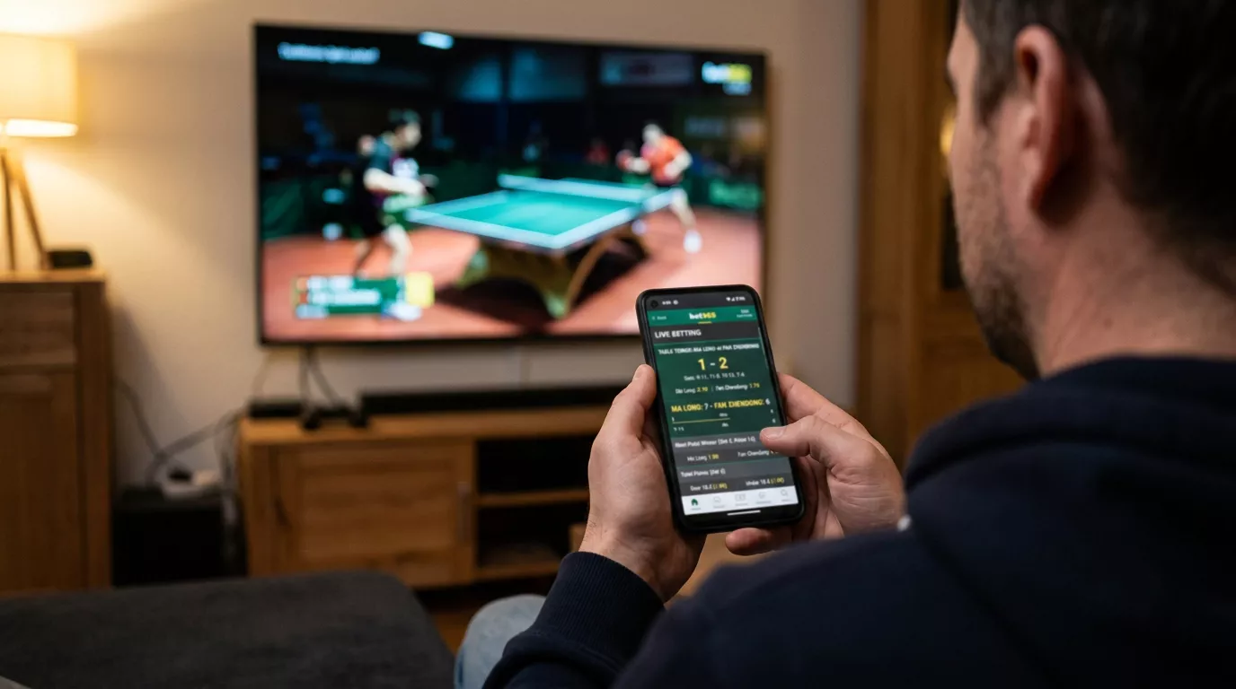 Sich in Echtzeit verandernde Live-Quote wahrend eines laufenden Tischtennis-Satzes