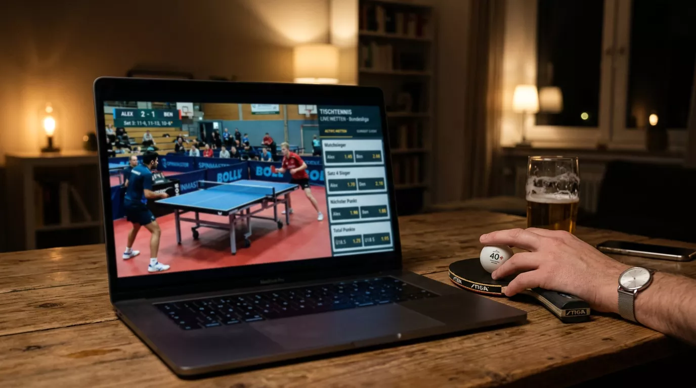 Live-Stream eines Tischtennis-Spiels direkt im Wettkonto als strategisches Werkzeug