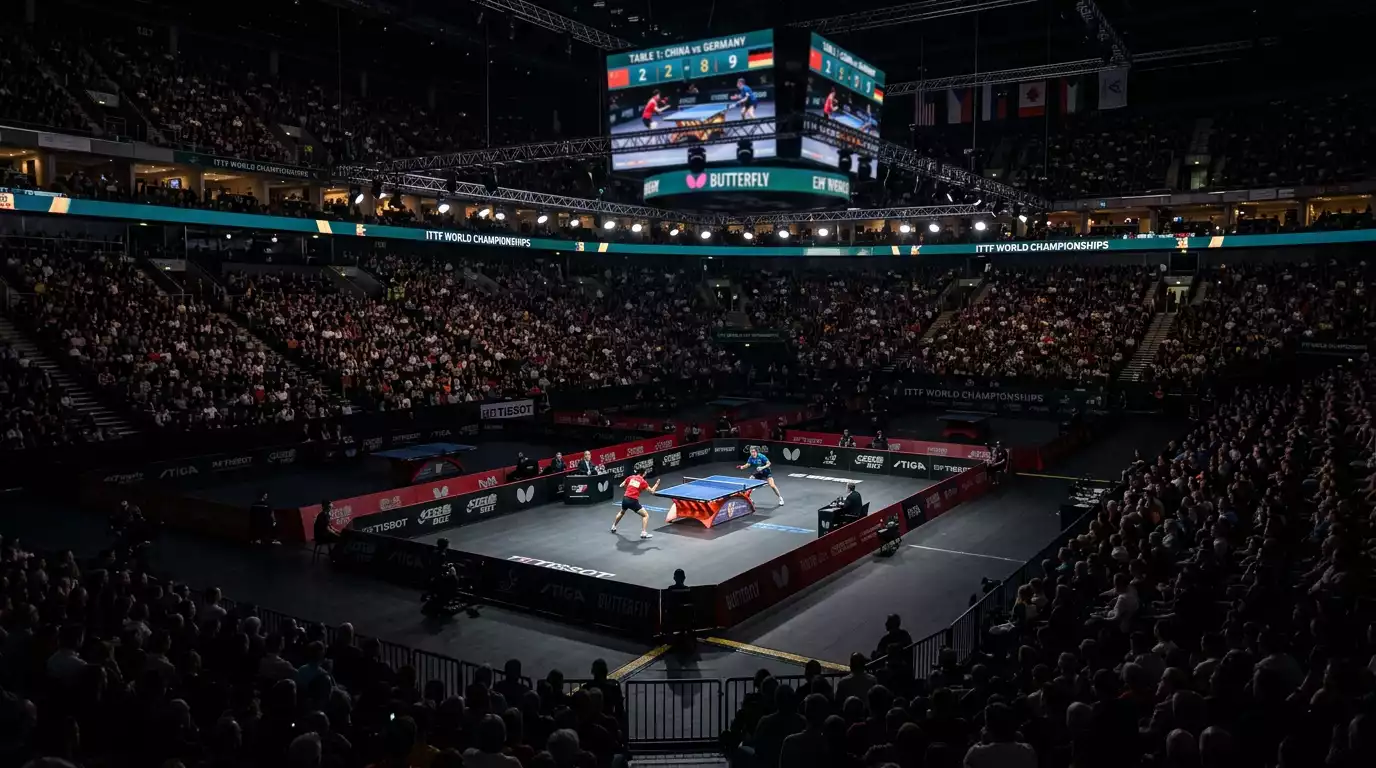 Volle Arena bei einem mehrtägigen Tischtennisturnier